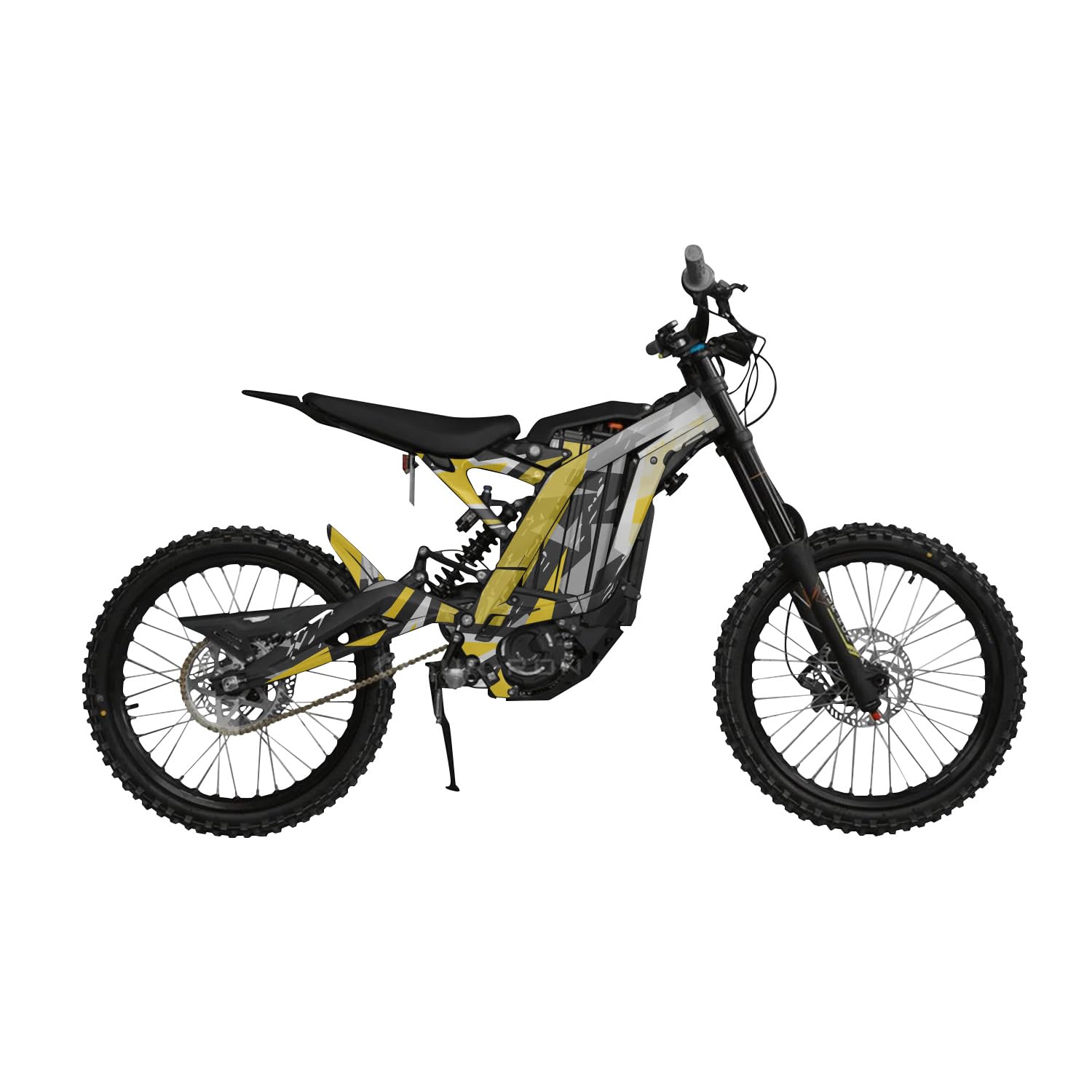 Surron Light Bee Graphics Kit Wrap - Grunge Star Yellow - Sur-Ron Skin - Premium 3M Vinyl Protective Wrap Decal Cover - Easy to Apply | Crafted in The USA by MightySkins