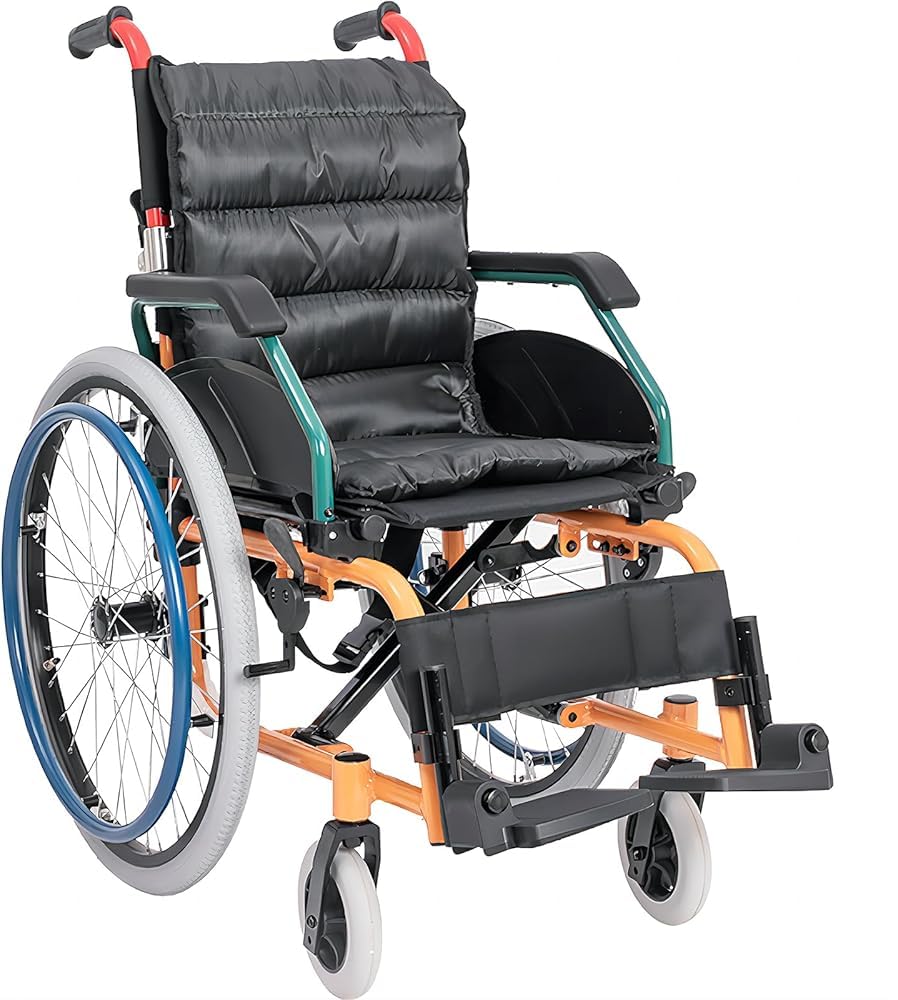 Silla de ruedas pediátrica ultraligera para niños, asiento extra estrecho, silla de ruedas manual plegable para niños con parálisis cerebral, con cinturón de seguridad, soporte para pies