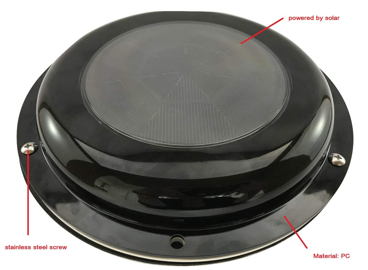 Solar Lüftungsventilator ohne Batterie für Boot, Yacht, Wohnmobil, Haus, schwarz