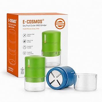 E-COSMOS® Dry Fruit Cutter, Grinder, Chocolate Cutter, Slicer for Pista, Almonds, Cashews with 1 Blade || Effortless Slicing with Built-in Storage Convenience - (Multicolor Pack of 1)