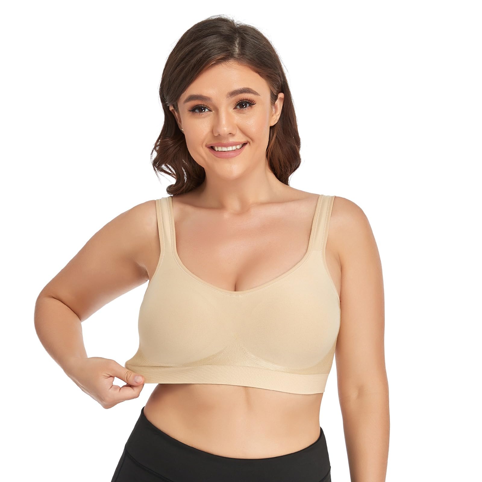 Vertvie Reggiseno Sportivo Donna 1/2/3 Set Basic Senza Ferretto Senza Cuciture Imbottite Yoga Running Reggiseno Top