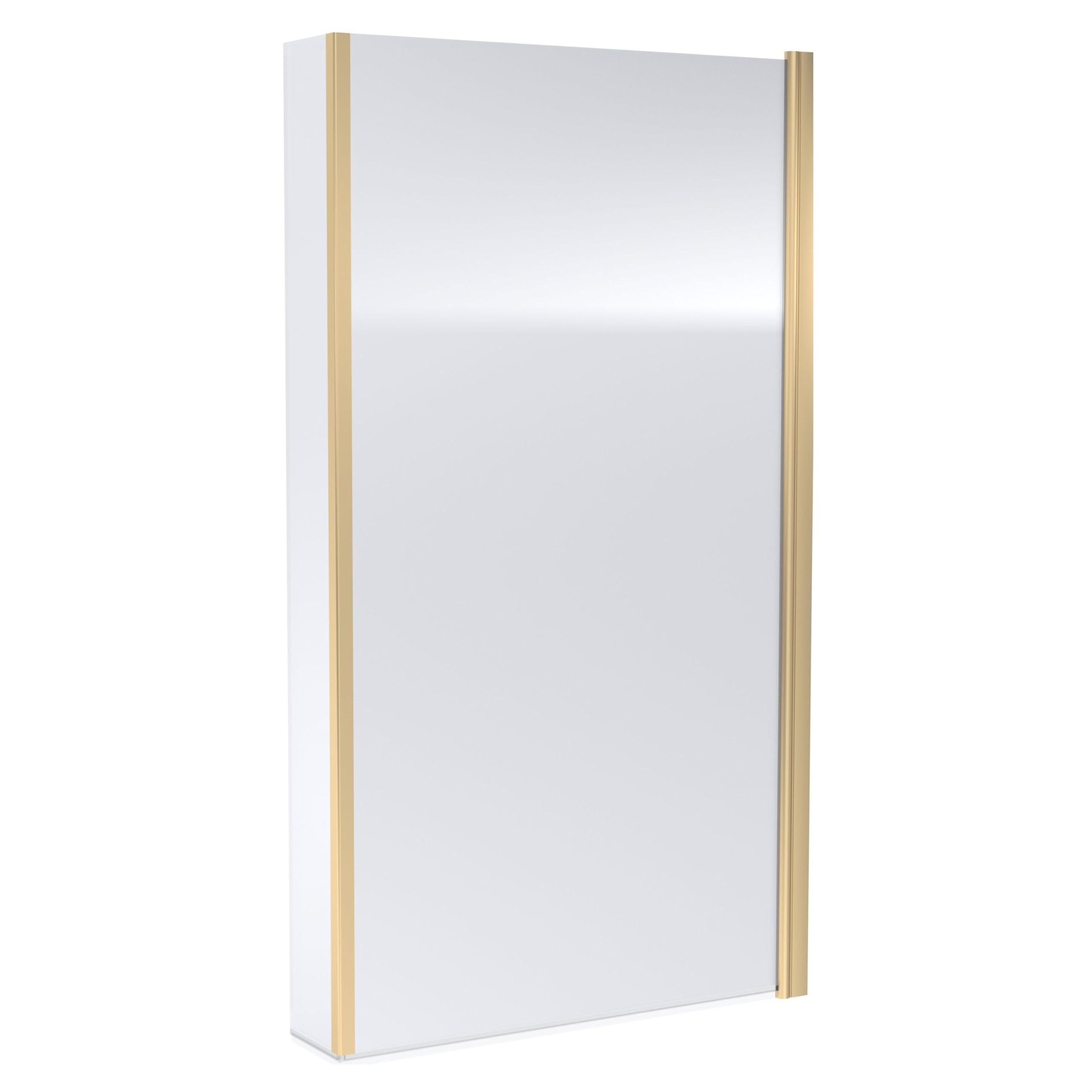 Balterley Brass 795 X 1490Mm L-Shaped Bath Shower Screen, Shower Screens For Baths With Fixed Return Panel, 6Mm Toughened Safety Bath Door Screen, 180° Pivot Reversible Door Screens (Brushed )