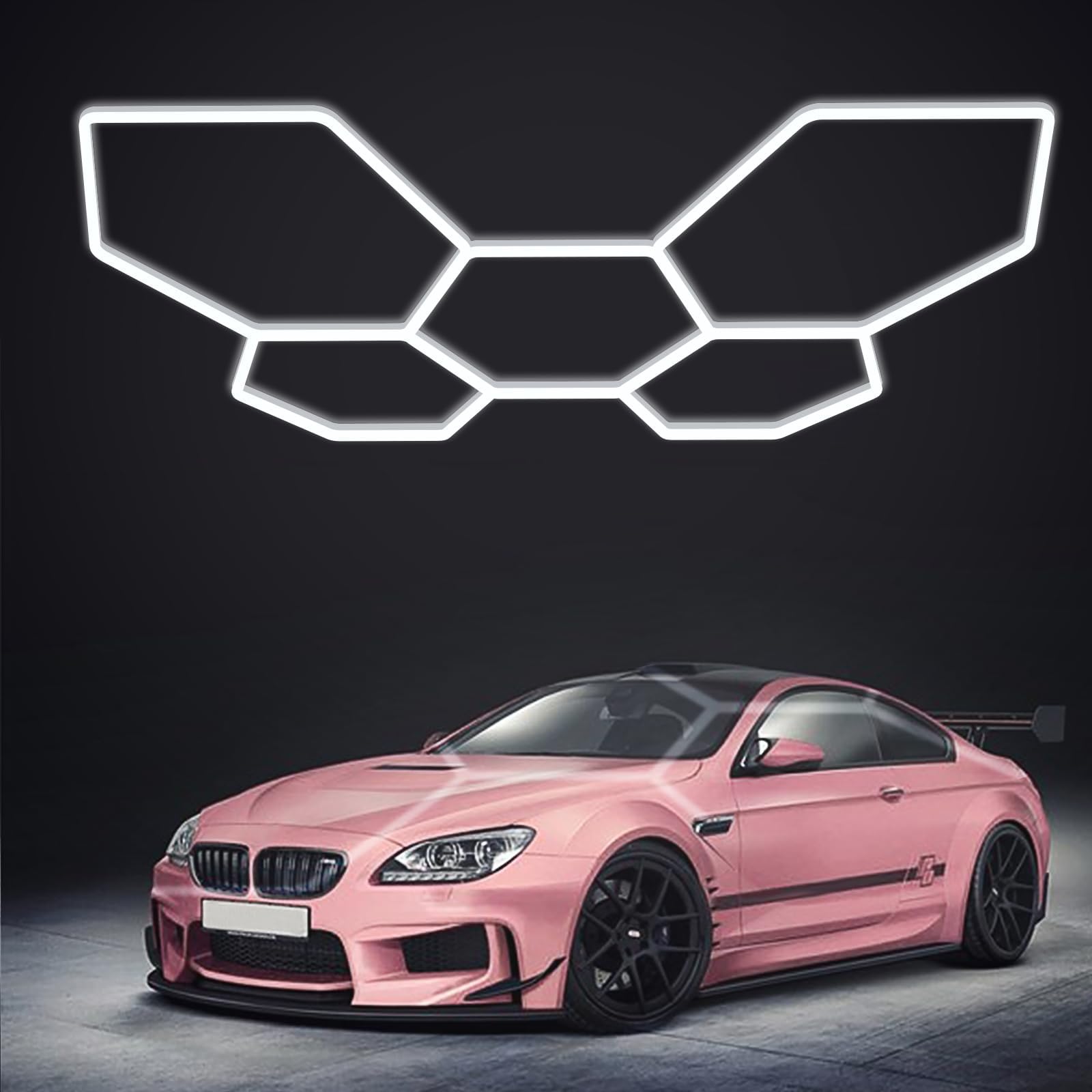 Hexagon 5 Grid Hex Garage Lights: 25 Packs Super Bright Honeycomb LED Light, Cool White 6500K for Car Detailing, Workshop, Basement, Gym, Barber