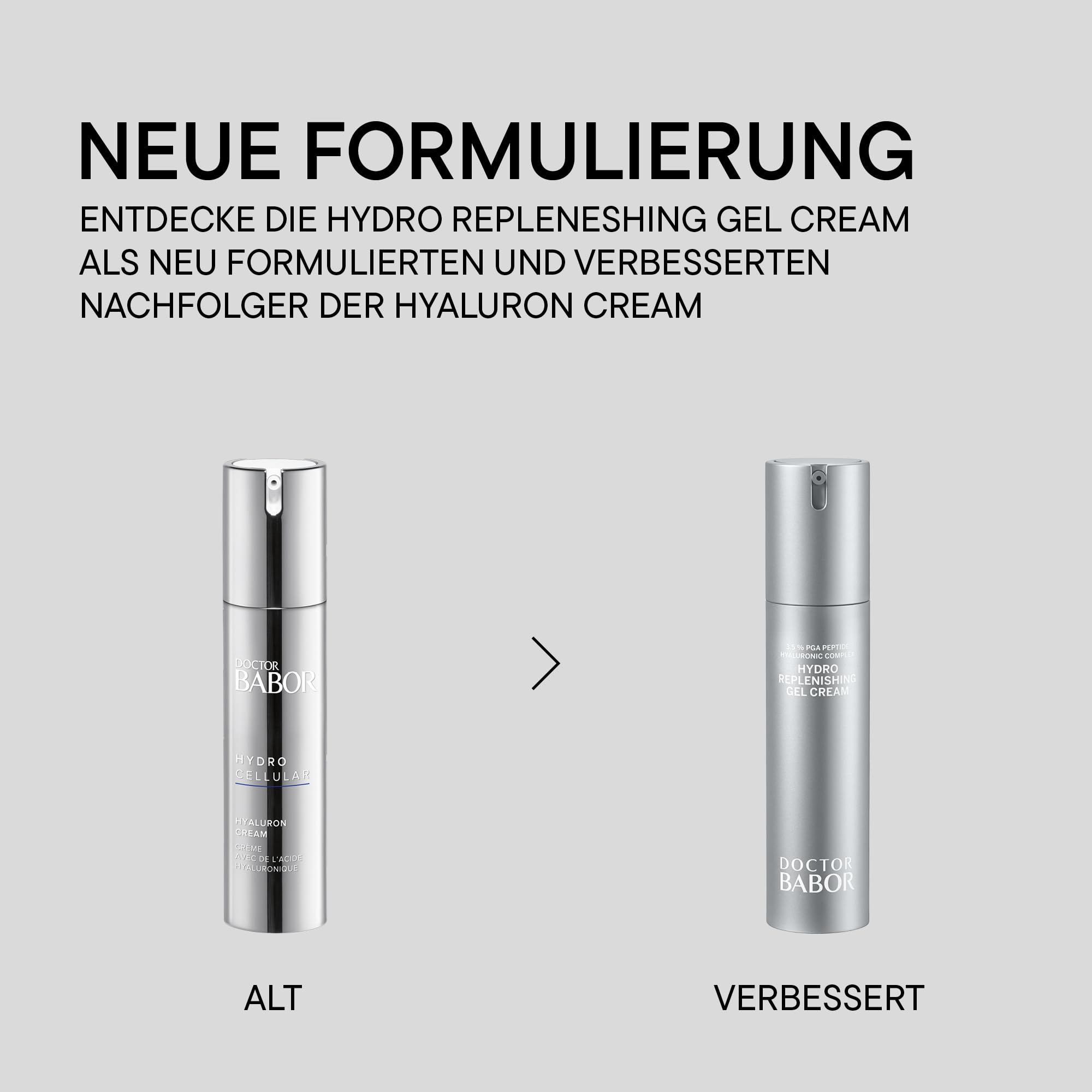DOCTOR BABOR Hydro Replenishing Gel Cream | Leichte, feuchtigkeitsspendende Gel-Creme Formel für trockene Haut | 24-Stunden Feuchtigkeitspflege sowie Frische & Glätte | vegan | 50ml