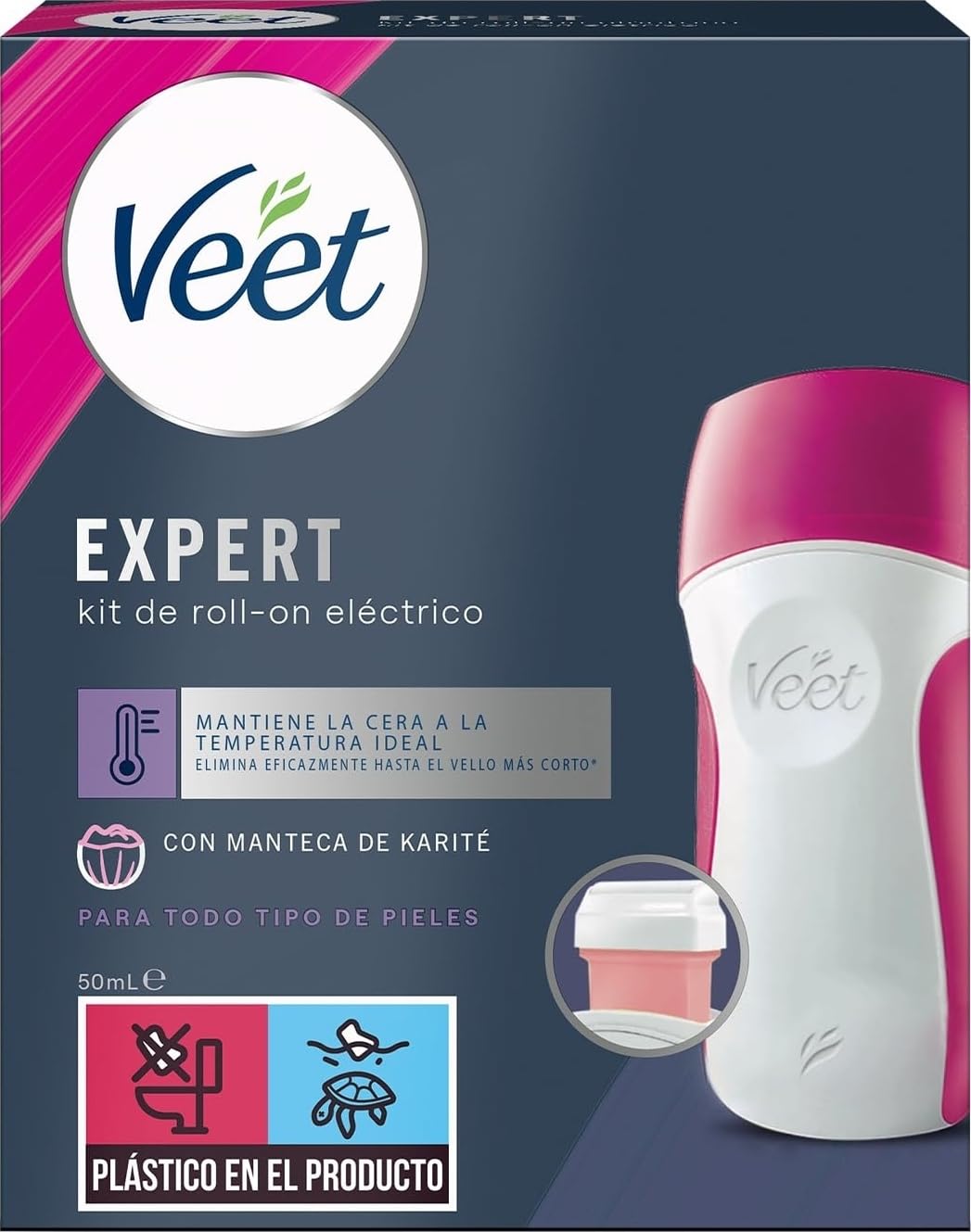 Veet Easy Wax Hair Removal Kit With Warm Wax Roll-On