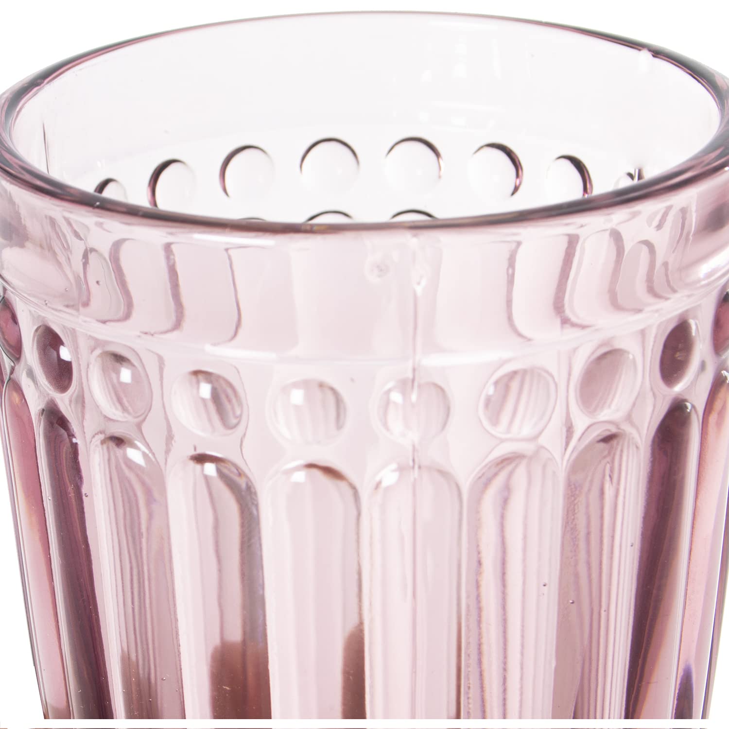Set de 6 Vasos Altos de Cristal en Rosa ø8,5x15 cm