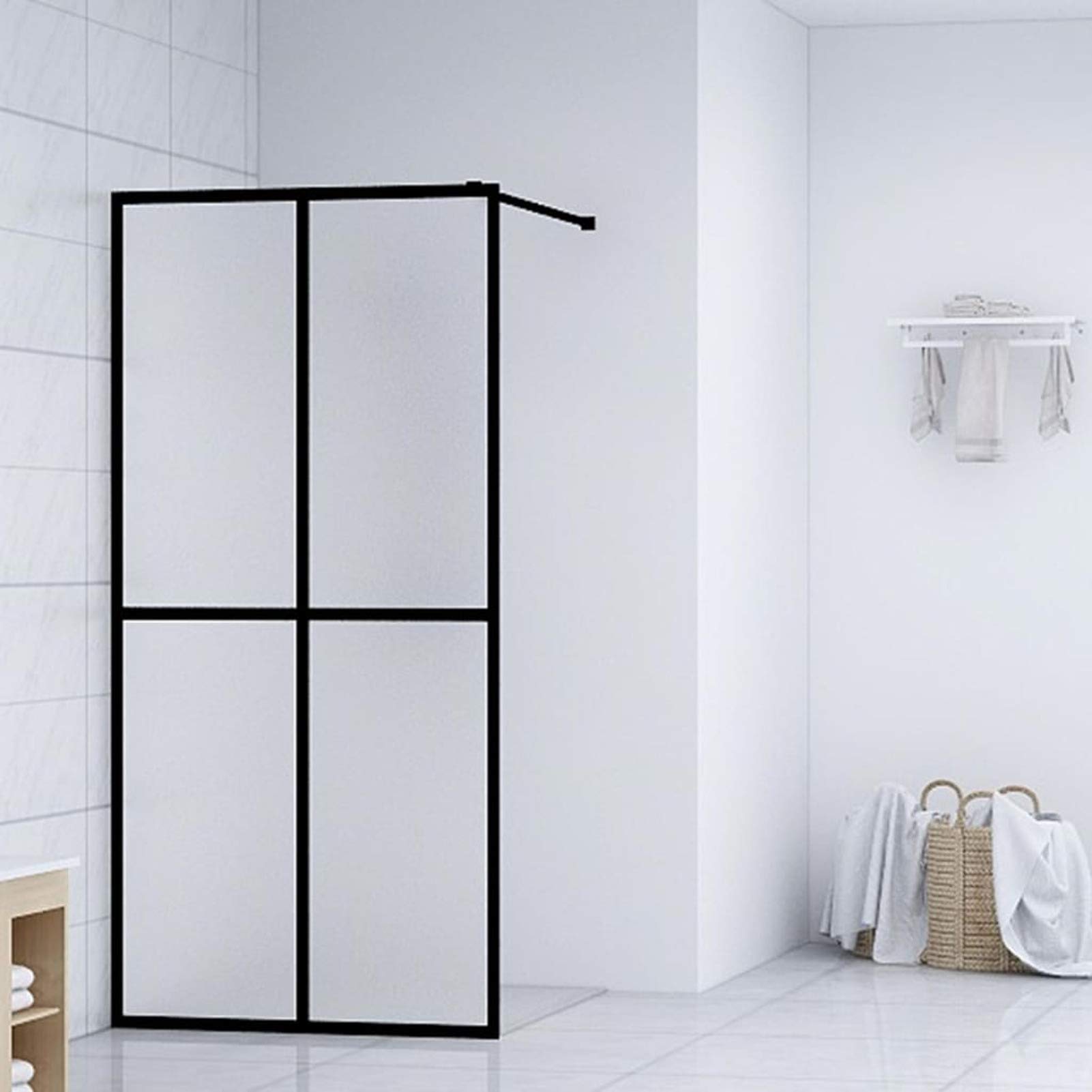 Homgoday Mampara de ducha de cristal templado esmerilado 118 x 190 cm 883