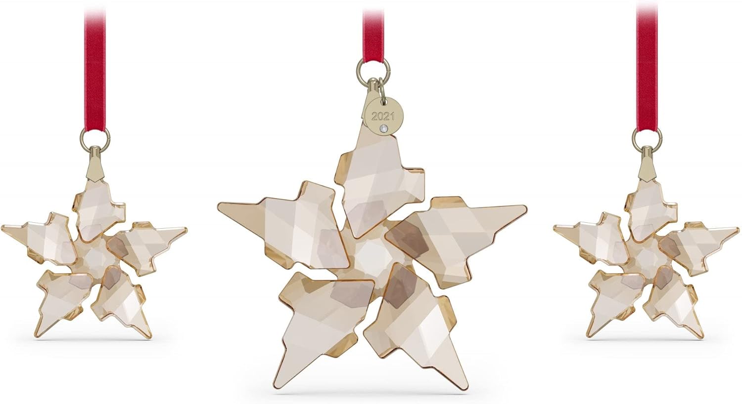 Swarovski Annual Edition 2022 Ornament, White Swarovski Crystals with Champagne Gold Tone Finish Metal, Part of The Swarovski Annual Edition Collection