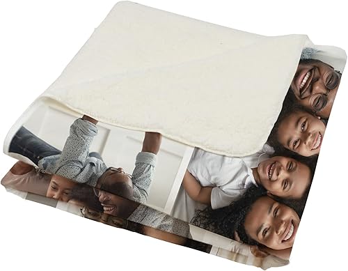 Miniatura 3 de Manta personalizada con fotos y texto, totalmente personalizable con tus fotos y mensajes, manta de forro polar sherpa suave, 50 x 60 pulgadas
