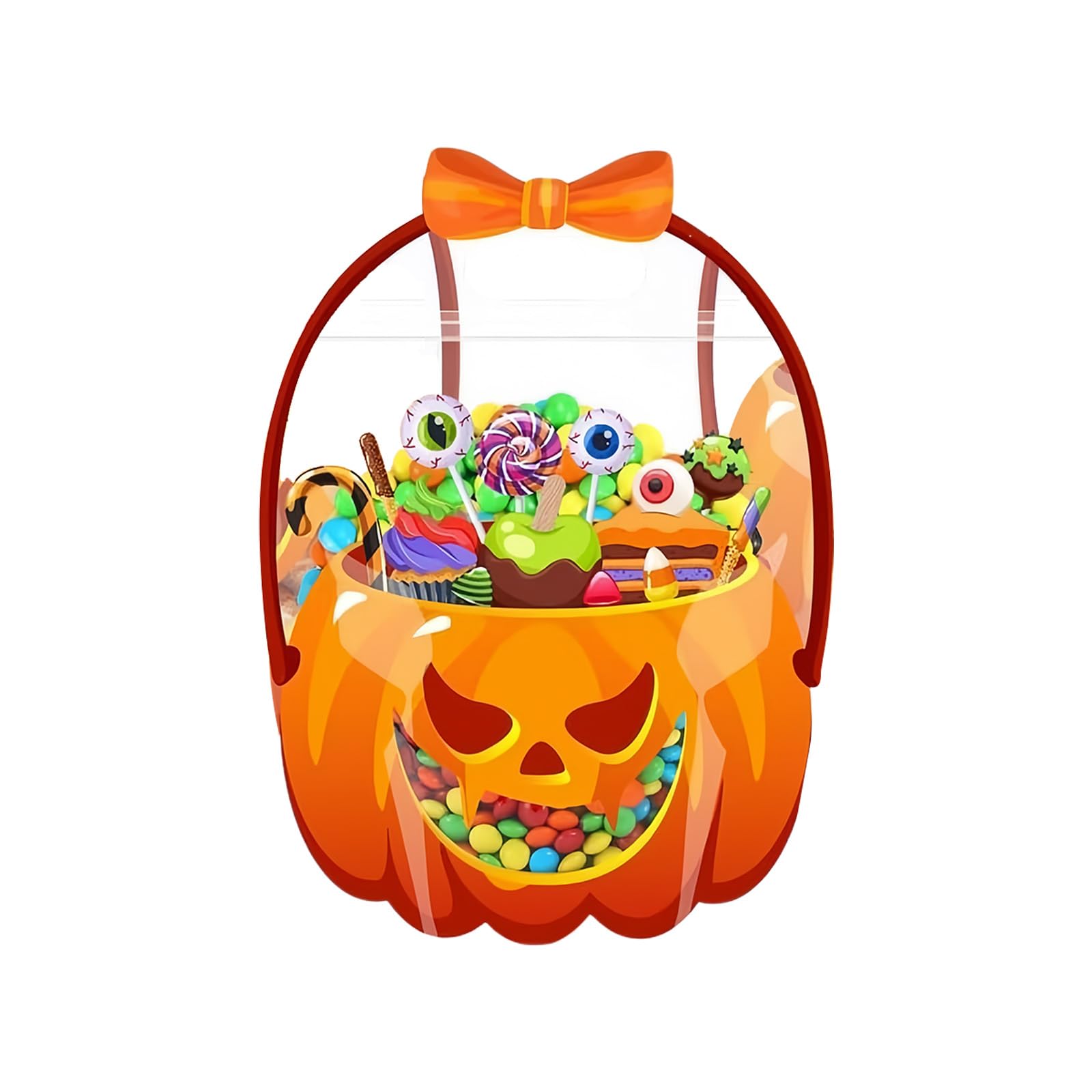 Nueayms Multicolor Halloween Pumpkin Candy Bucket Candy Container Trick Or Treating Baskets For Candies Chocolate Party Treats Chocolate Sweet Storage Baskets For Holiday Decoration