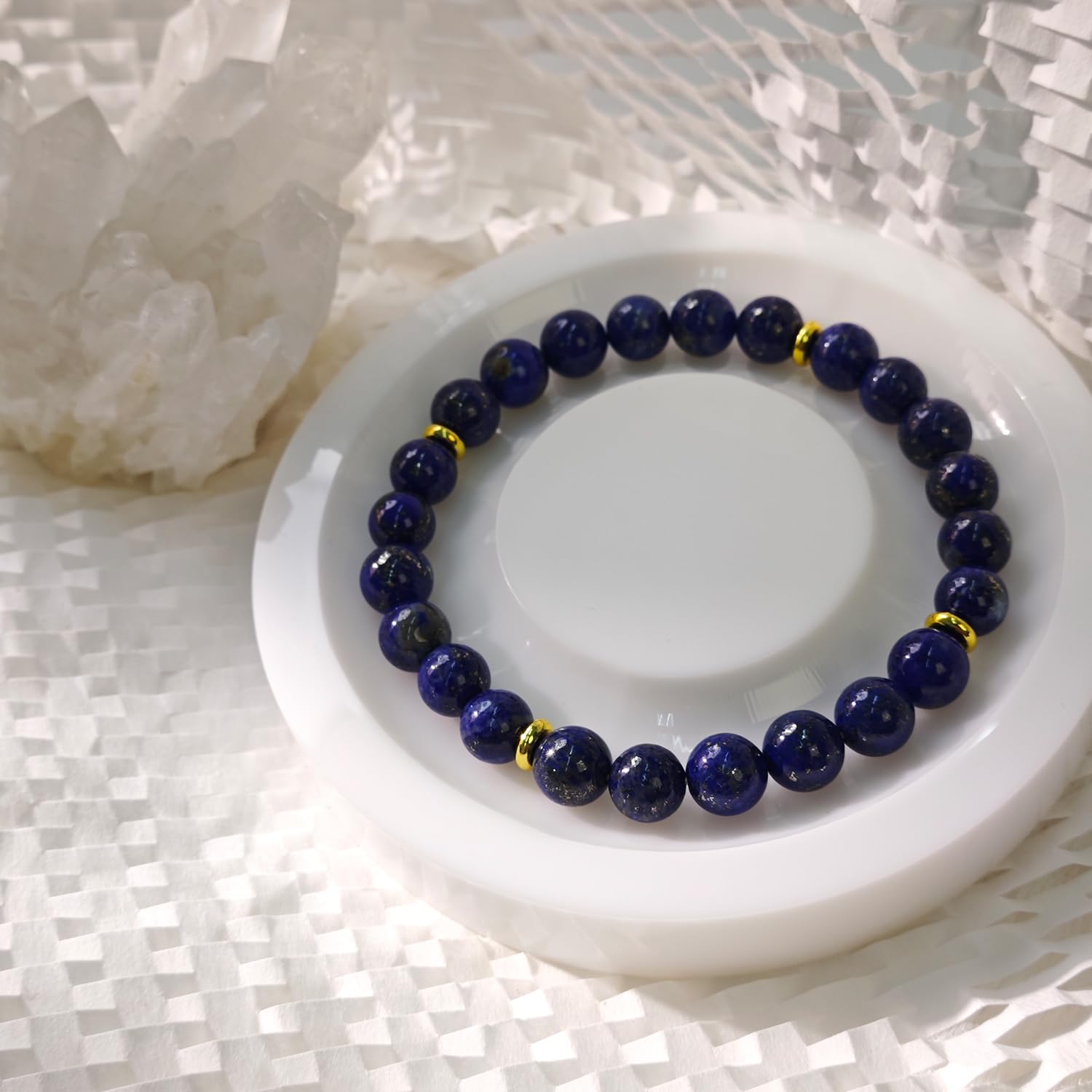 8mm Beaded Bracelet - Calming Natural Healing Crystal Stretch Bracelet for Women and Men - Handmade Semi-Precious Gemstone with Positive Energy - Image 4