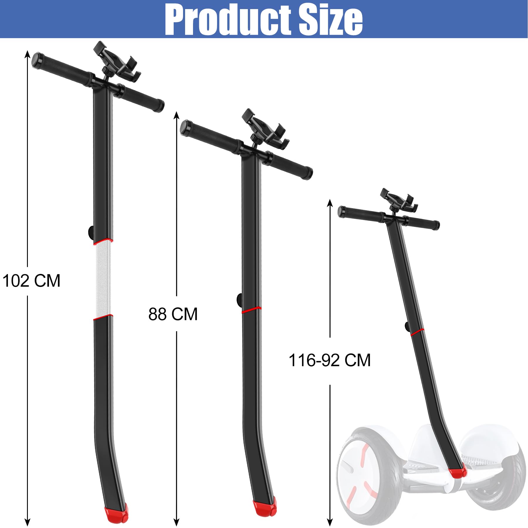 ToLanbbt Extension de Guidon Genouillère pour Segeay Ninebot Mini Pro avec support de téléphone