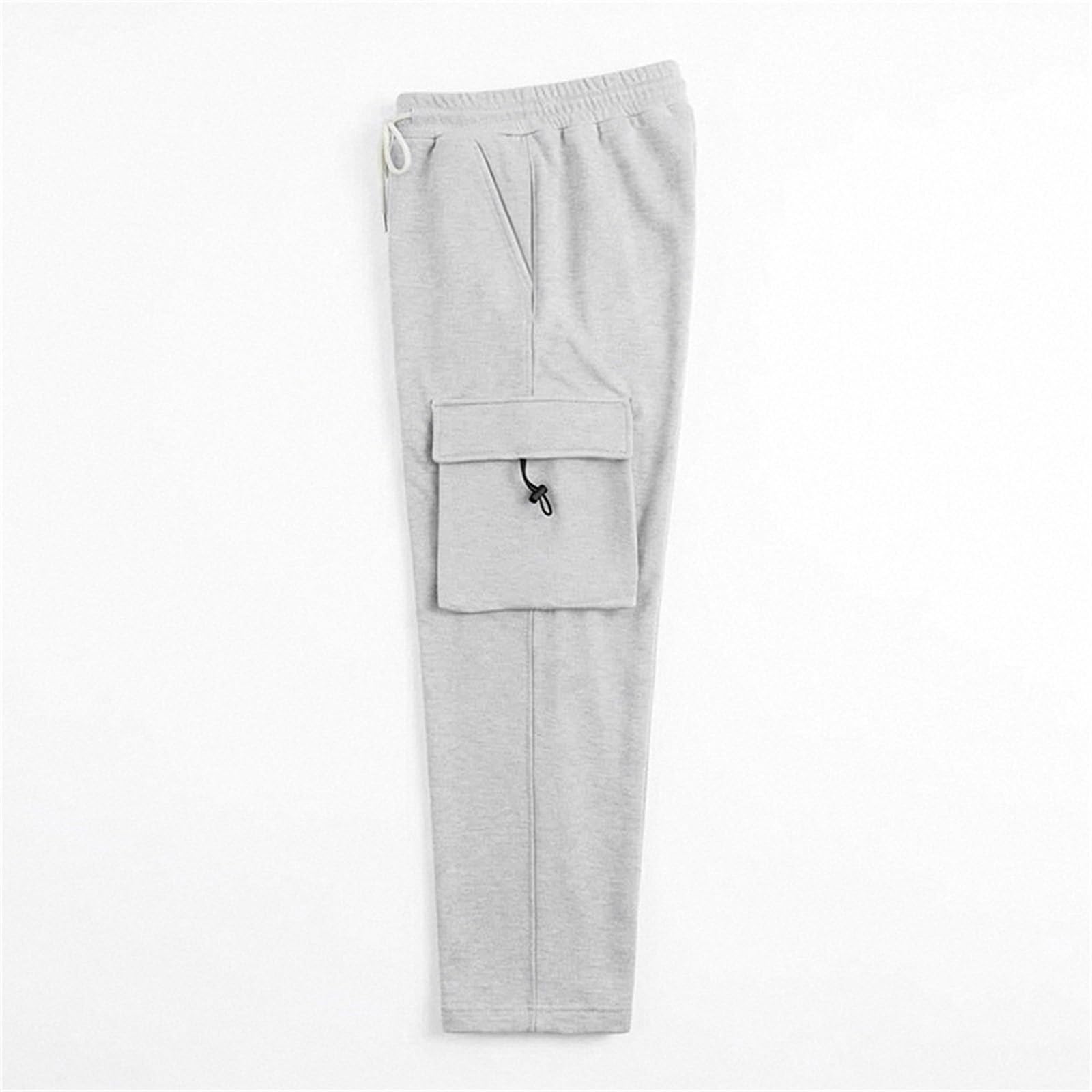 Pantaloni Sportivi Cargo Uomo,Pantaloni della Tuta da Uomo Pantalone Allenamento Dritti Pantaloni Palestra Vita Elastica Streetwear con Coulisse Abbigliamento da Casa Confortevole Streetwear