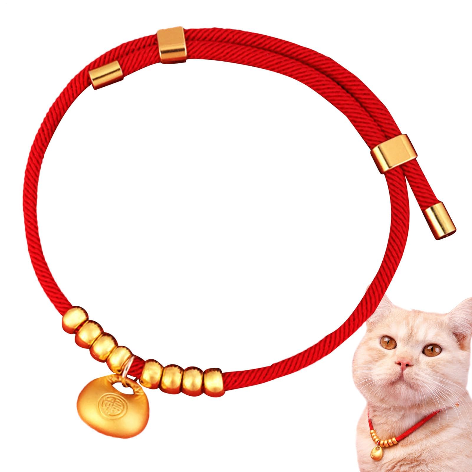 Collier pour animaux de compagnie du Nouvel An avec lingot doré festif