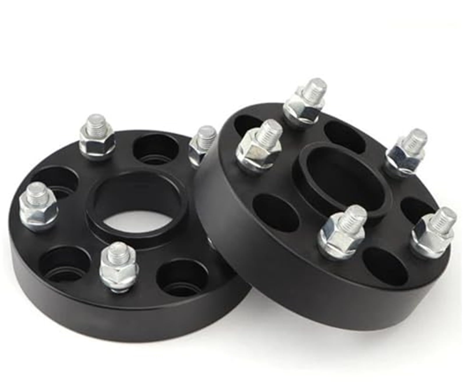 Dystanse 2 sztuki Pcd 5x114.3 Cb 66.5, do Cb=54.1mm 20/25/30/35/40mm Aluminiowy adapter dystansowy kół Lug Fit Ffor Universal Car Shims Plate Dystans do kół(BLACK 45mm CB 66.5)