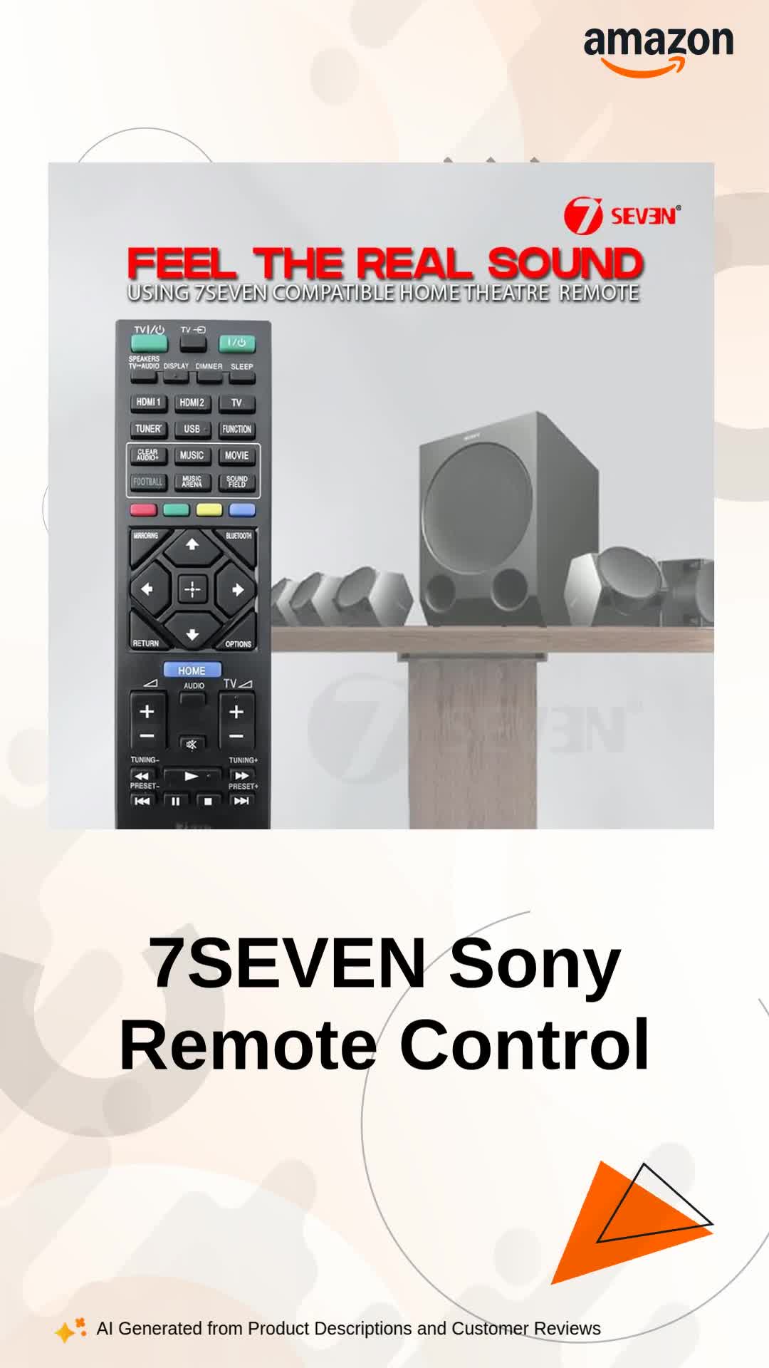 Buy 7SEVEN® Compatible for Sony AV System Remote Control RM-ANU200