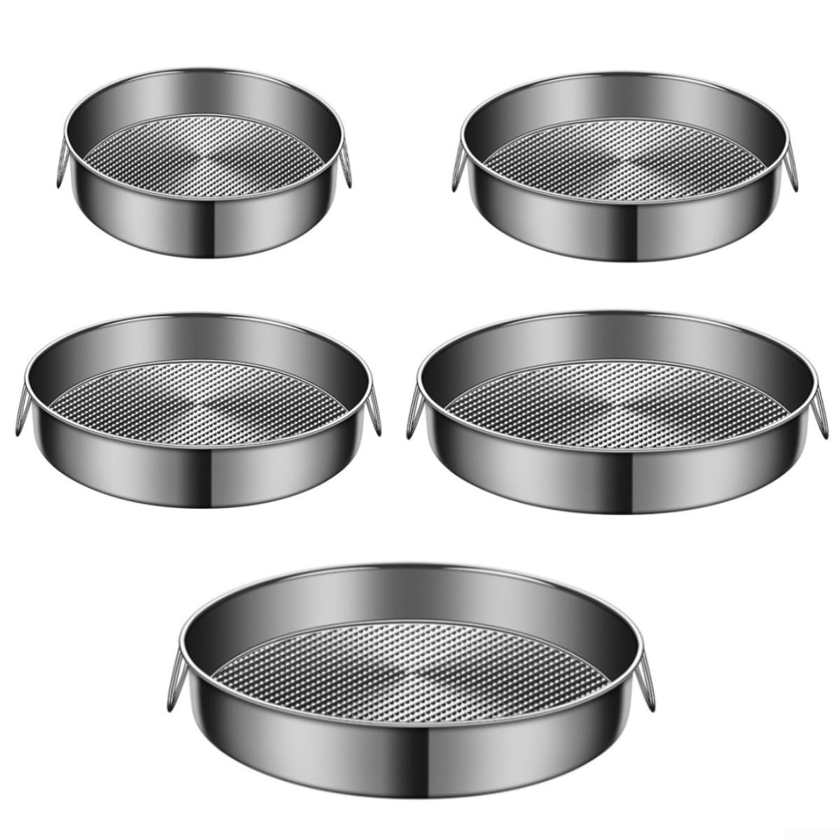 Set Di Teglie Da Forno Rotonde In Acciaio Inox, 24-32 Cm