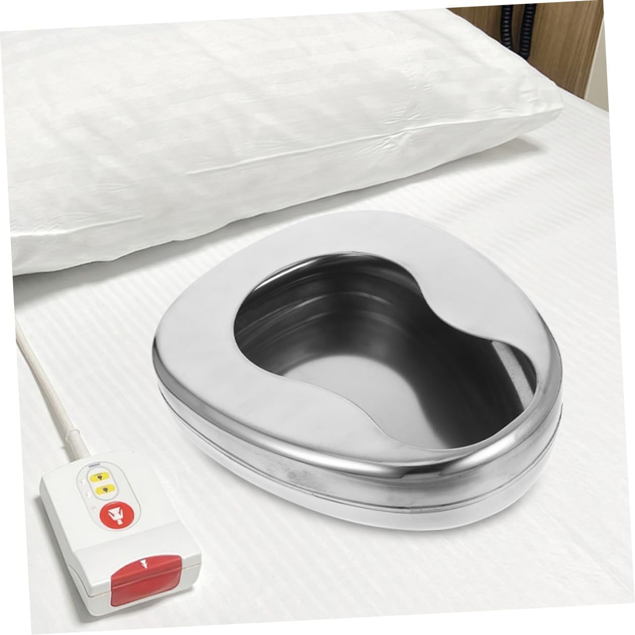 2pcs Stainless Steel Bed Pan for Elderly Men and Women, Lightweight Bedpan for Bedridden Patients, Spill-Proof Portable Urinal for Home and Hospital Use