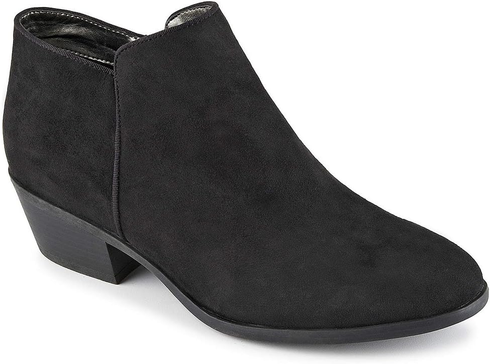 XAPPEAL Womens Stewart Low Heel Ankle Cut Bootie Shoes, Black, US 6.5