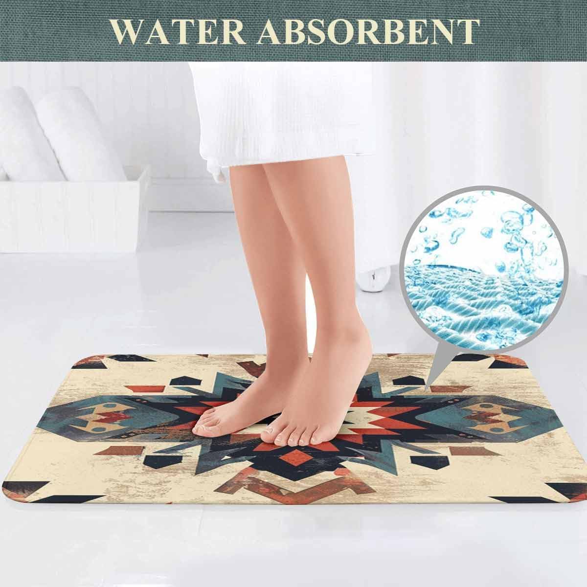 Southwestern Bathroom Set, 4-Piece with Shower Curtain, Bath Mat, Contour Rug, Toilet Lid Cover, Native American Pattern