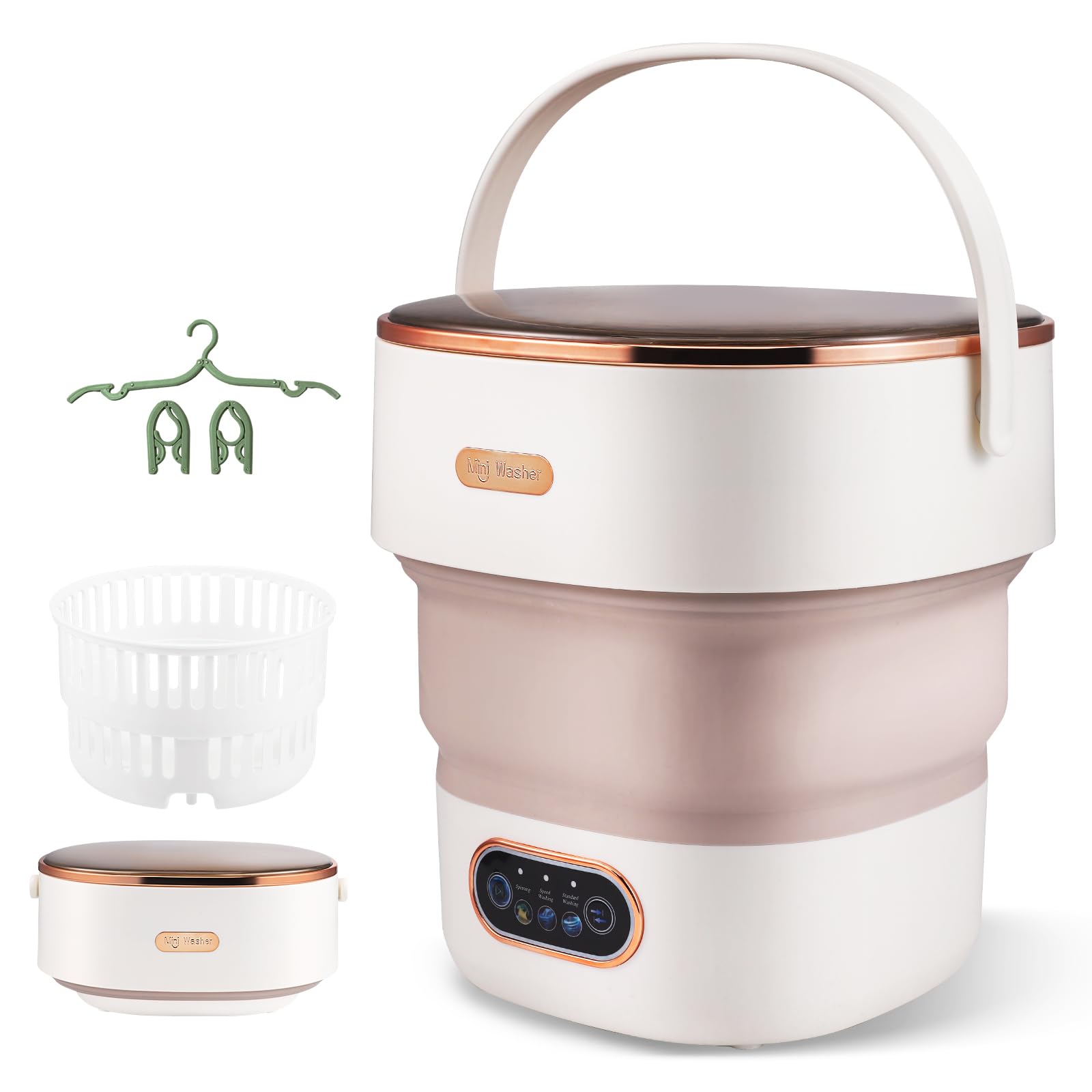 Mini Waschmaschine, 15L 2 in 1 Camping Waschmaschine Klein mit Schleuderkorb, Camping Reisewaschmaschine für Unterwäsche, Baby- und Kleinwäsche, geeignet für Zuhause, Wohnungen