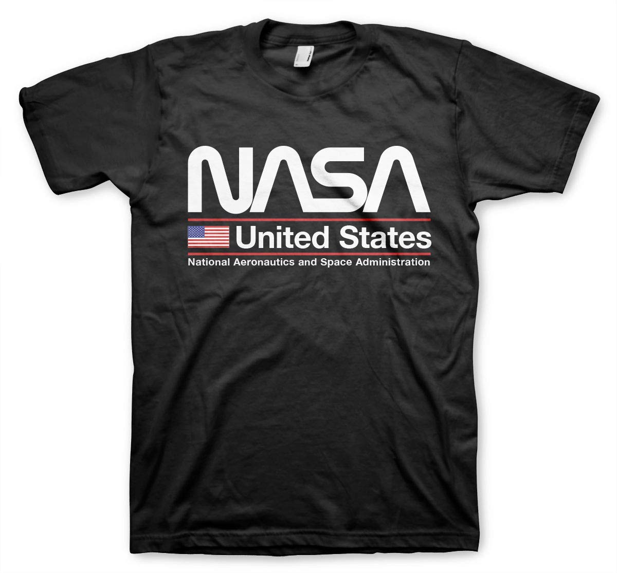 Nasa Unisex Black Officially Licensed United States Big & Tall Mens T-Shirt (Black), XXXXX-Large