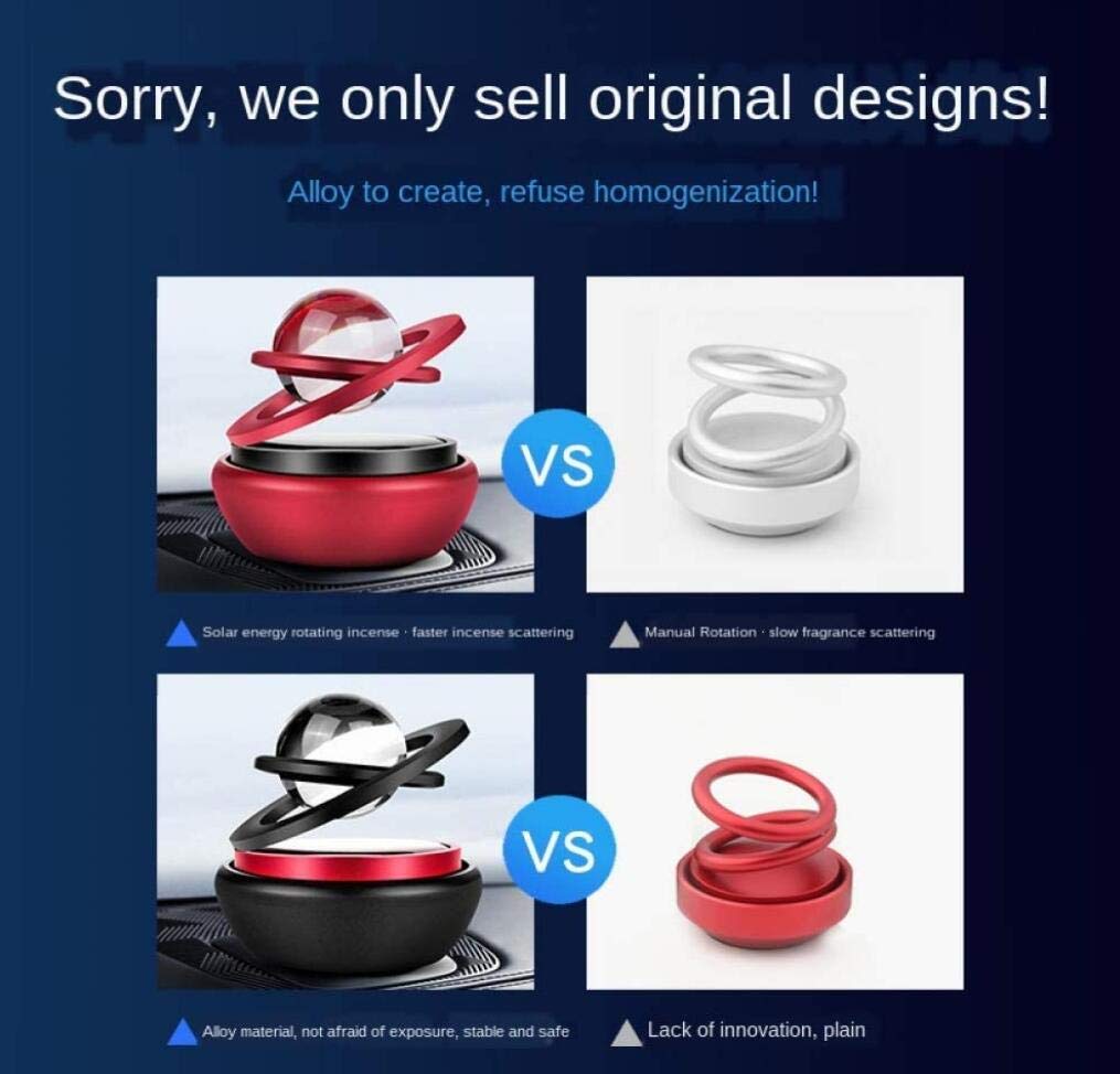 Solar auto roterende auto parfum auto luchtverfrisser geur auto extra decoratie ornament auto luchtverfrisser geur zwart