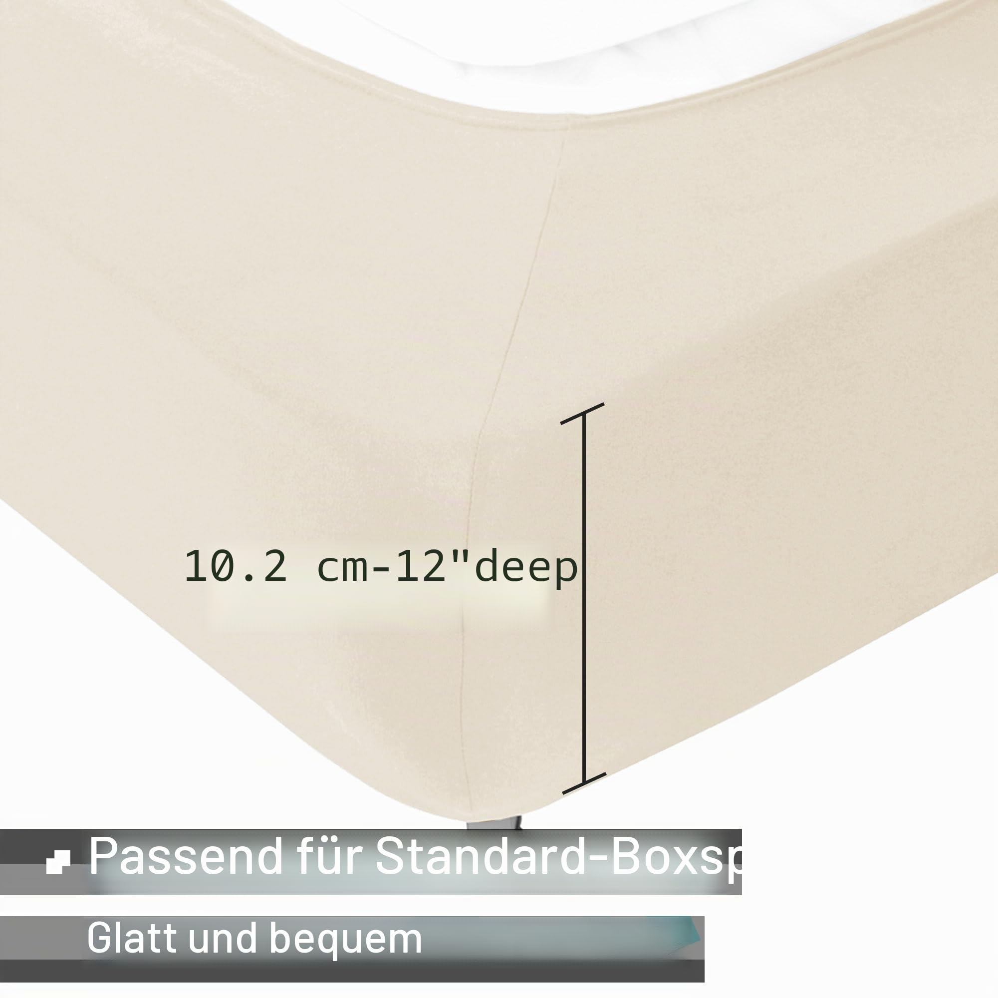 Alyvia Spring Boxspringbezug, Full/Full XL, Beige, Mikrofaser und Spandex, Bettrock