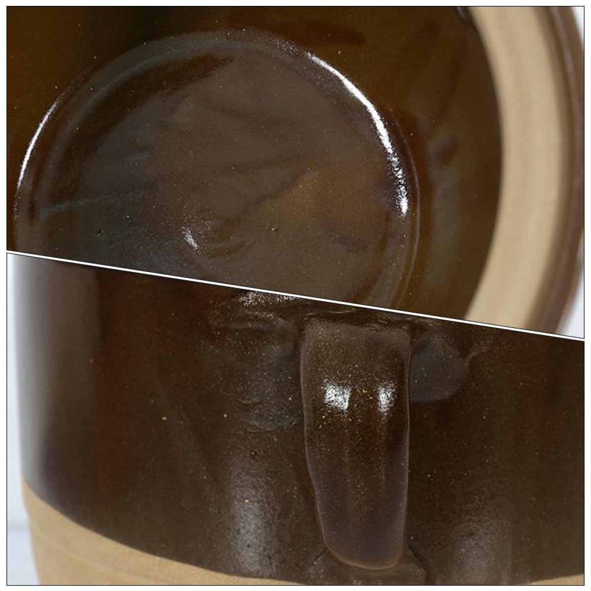 minkissy Olla de Barro de 2l Doble Asa, Resistente a Altas Temperaturas y Antiadherente, Adecuado para Cocinar en Casa y Utensilios de Cocina Tradicionales