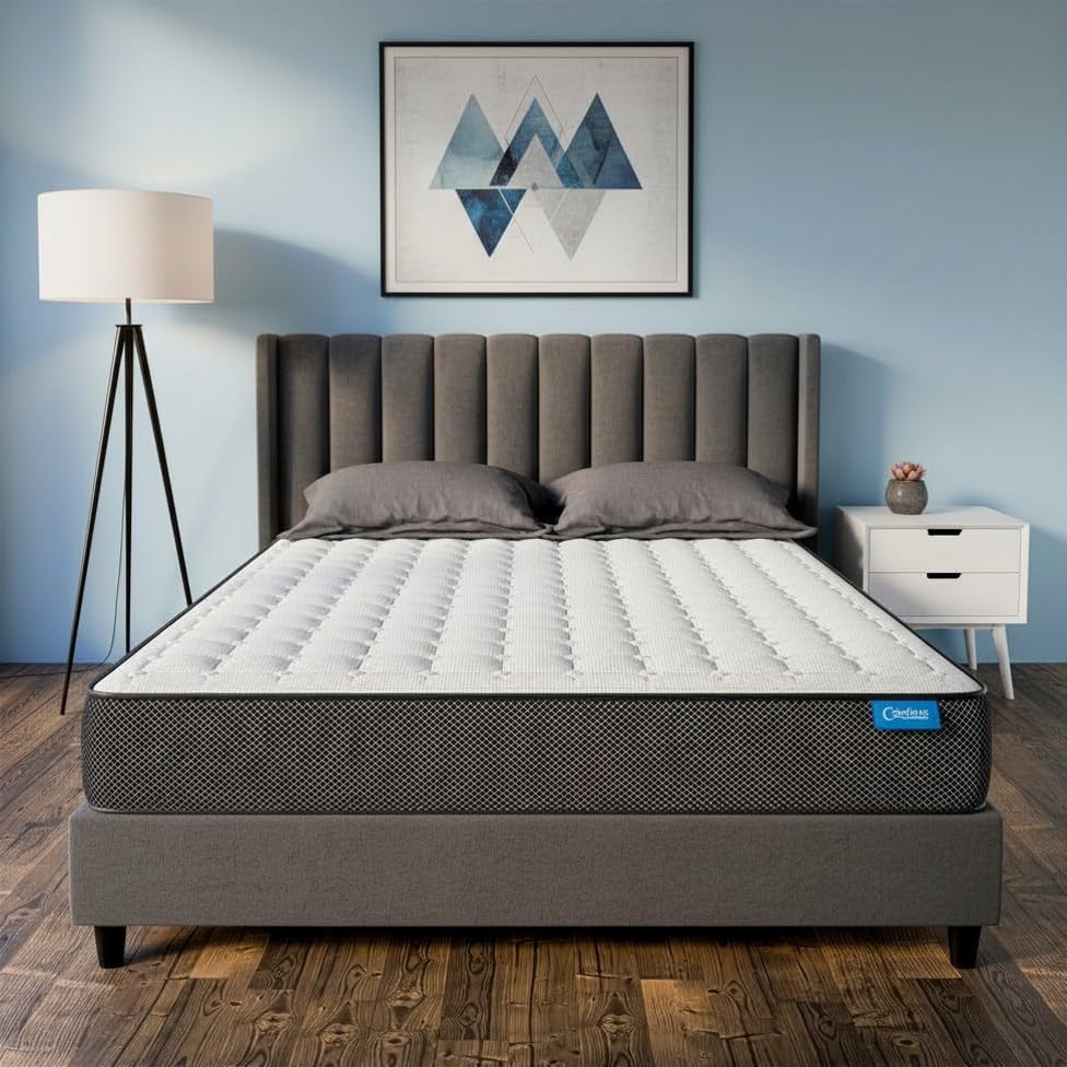 Comforto Hybrid 8 Inch Medium Pocket Spring with Memory Foam Mattress (78x72x8 Inch, King Size Mattress)