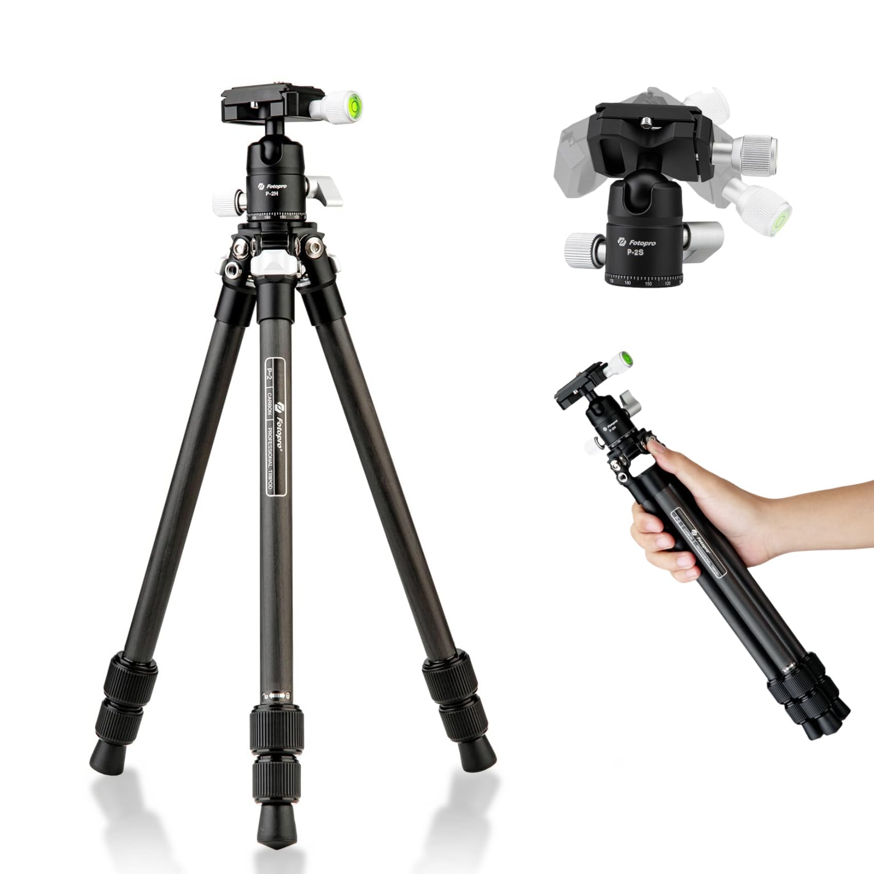 Amazon | Fotorpro 71cmカーボンファイバー三脚カメラスタンド 軽量