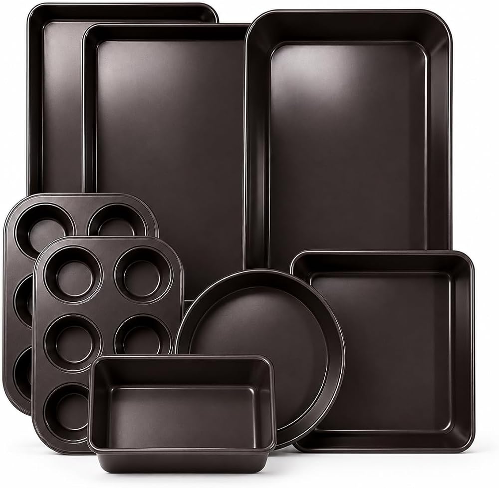 Nonstick 8-Piece Stackable Bakeware Set, Oven Safe to 450F