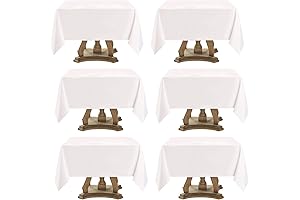 Set of Stain- and Wrinkle-Resistant White Square Tablecloths