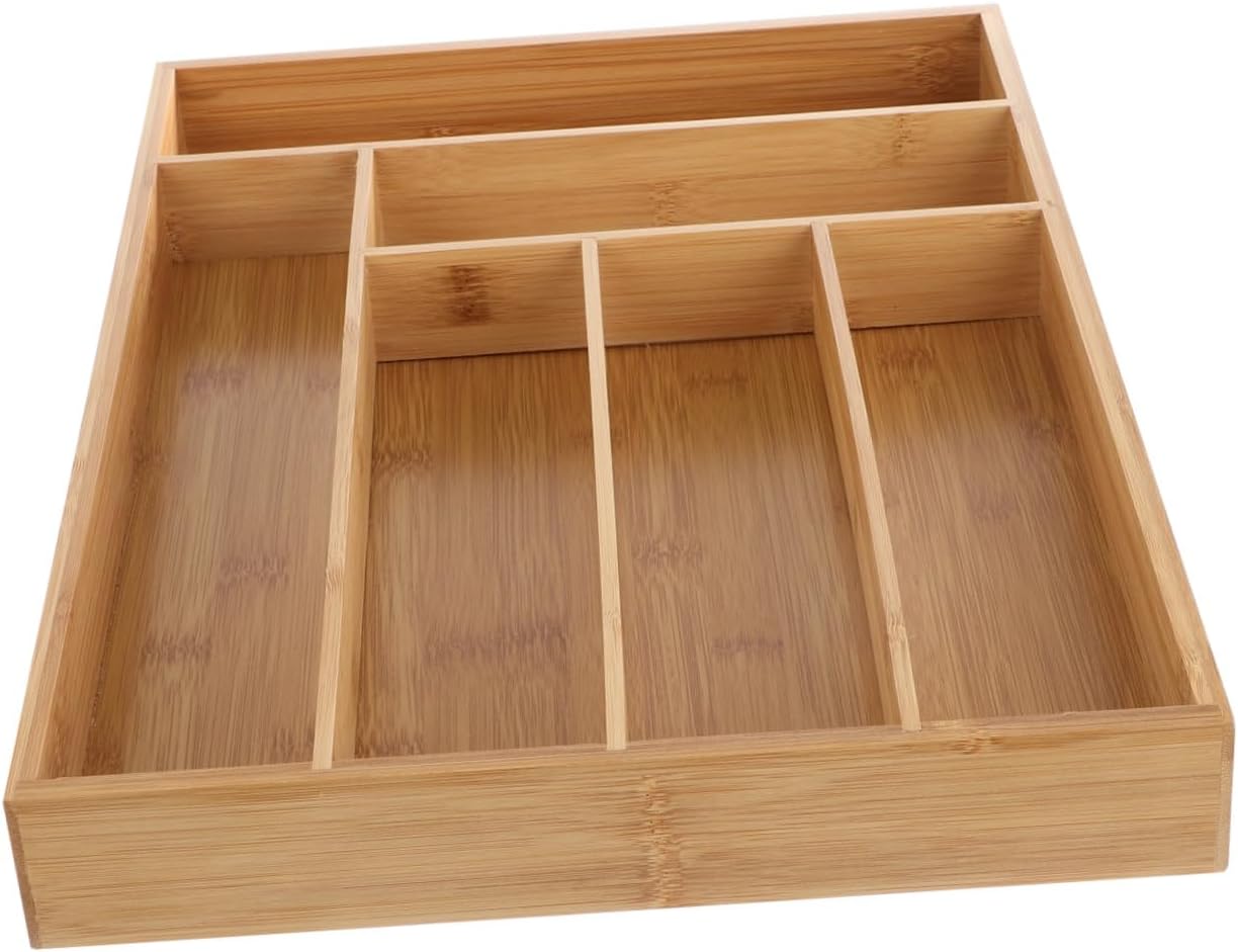 SAFIGLE Creative Drawer Organizer with Compartments Ventilated Tableware Tray for Kitchen Utensils Cutlery Forks and Stationery Storage Eco-friendly Box for Flatware and Office Supplies