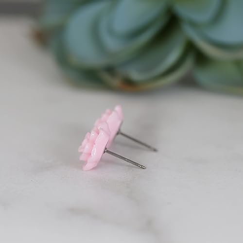 Vista 62 de Hypoallergenic Succulent Earrings for Sensitive Ears (Blue/Grey, Pure Titanium)