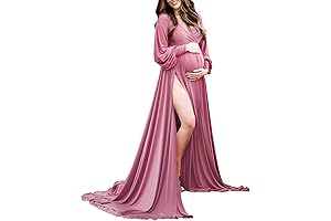 Elegant Pink Maternity Dress, Perfect for Photoshoots