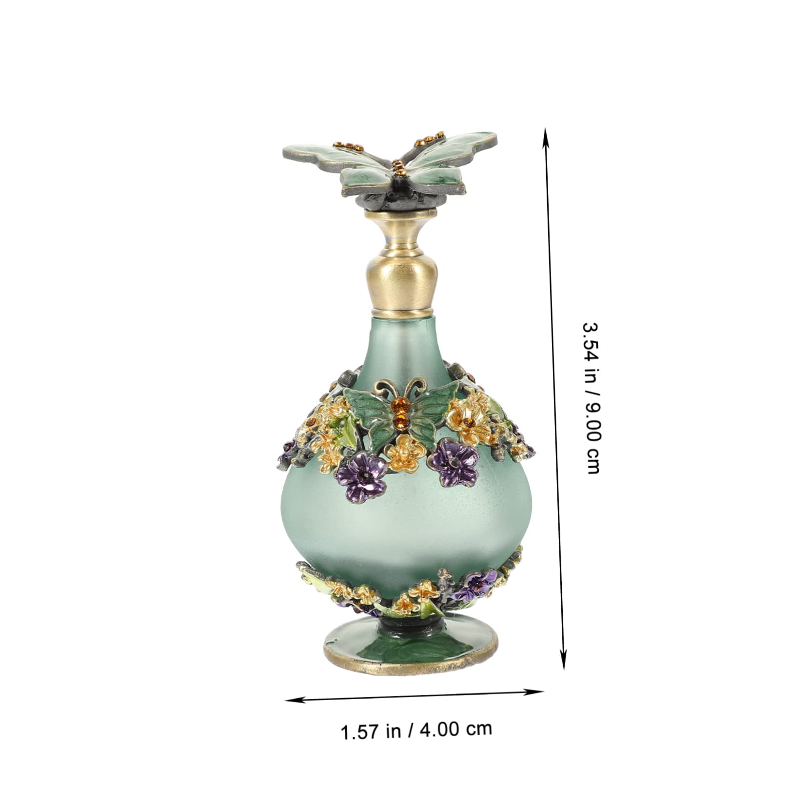 Botella de Perfume Secundaria Vintage 23ml de Vidrio Verde