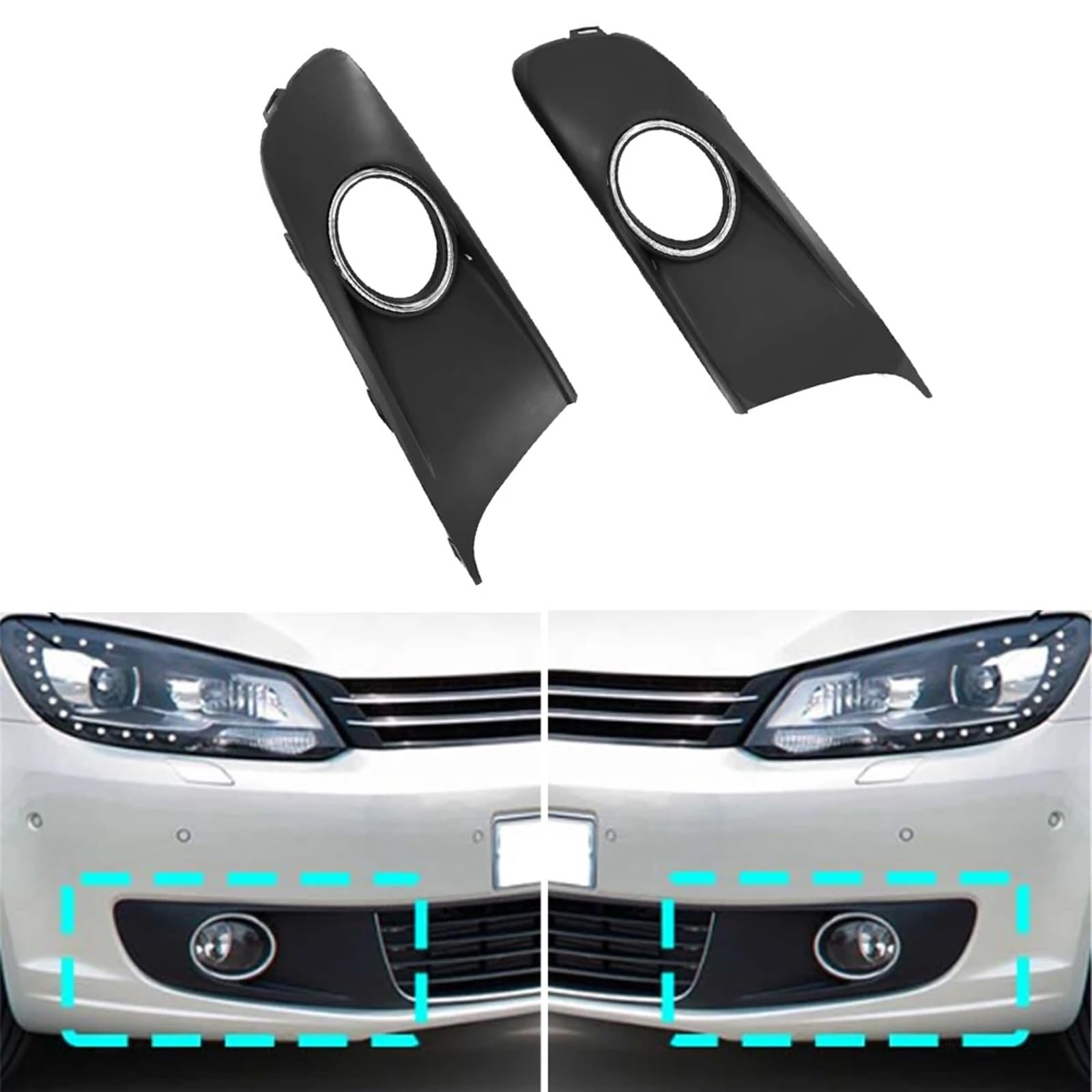 Griglia fendinebbia 2per pcs Auto Paraurti Anteriore Della Luce di Nebbia Lampada Della Nebbia per la Griglia di sfiato Griglia di Copertura per VW per Touran per Caddy