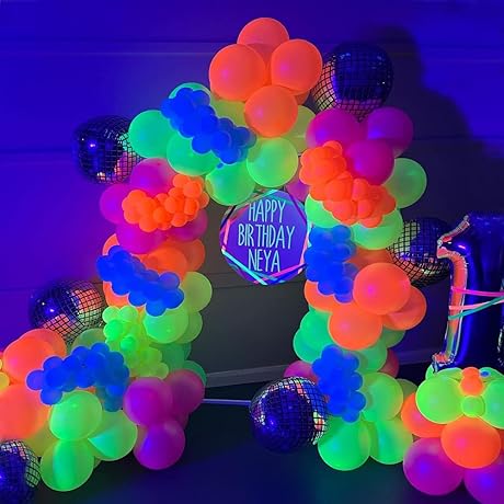 156pcs Neon Balloon Garland Arch Kit: Party Like it's 1989!