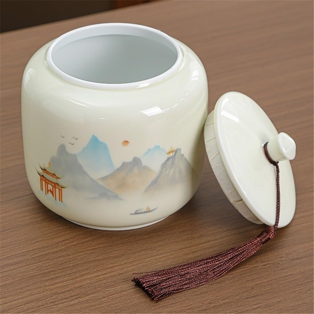 Barattoli da Tè Contenitore for il tè in ceramica con coperchio sigillato e maniglia for il trasporto, contenitore for la conservazione domestica di caffè, spezie e caramelle Barattoli da Cucina