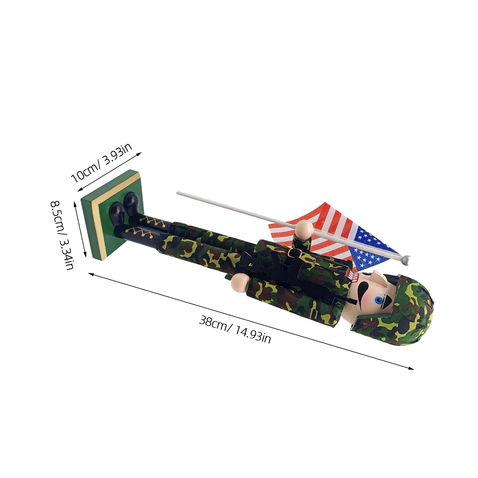 Ciieeo Schiaccianoci Natalizio in Legno Statuina di Soldato Schiaccianoci Patriottica con Bandiera Americana Decorazione da Tavolo per Feste Natale e Capodanno
