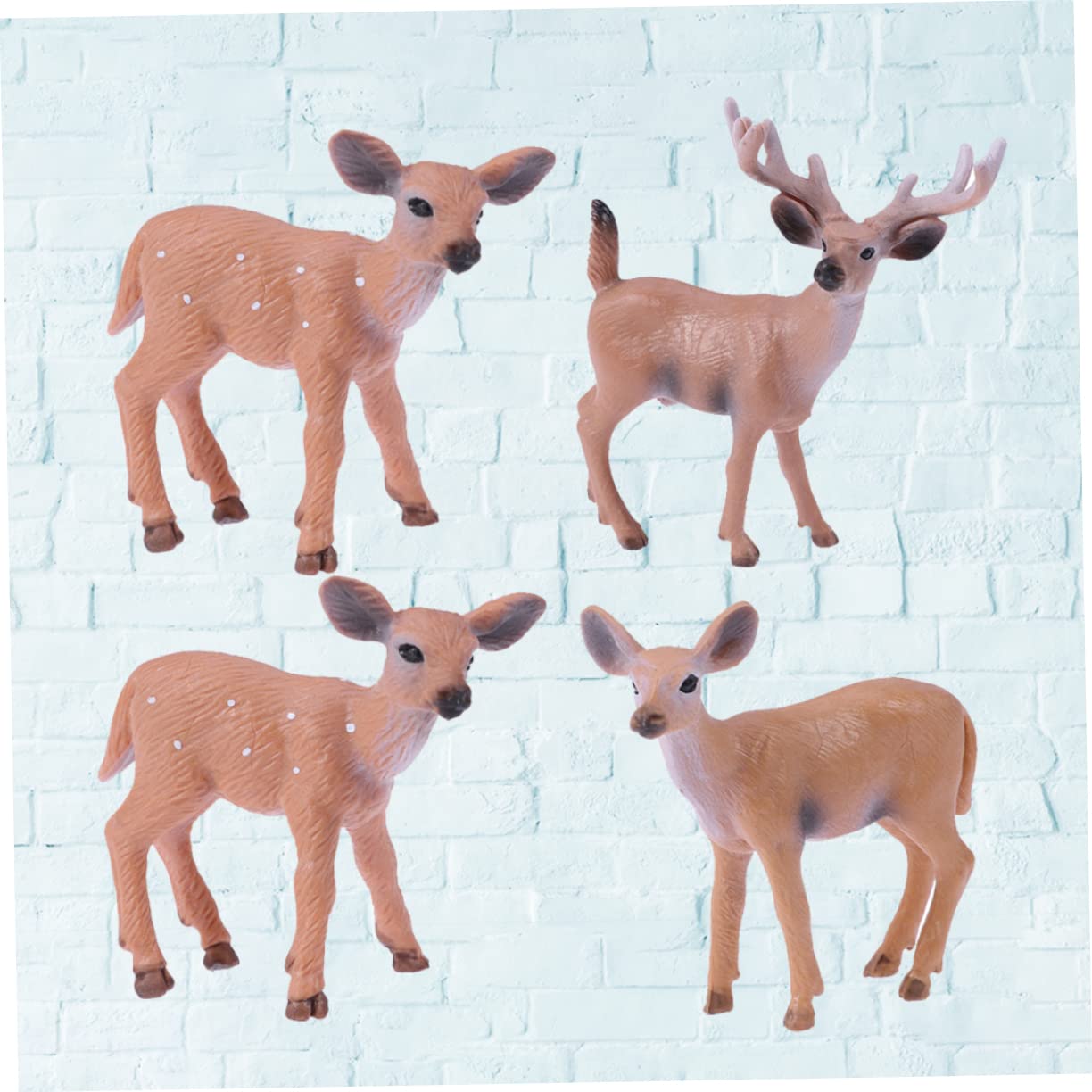 MAGICLULU Lot De 3 Figurines De Cerf De Noël en Plastique Uniques Modèle De Renne Décoration Miniature pour La Maison pour Garçons Et Filles 4 Pièces X 3