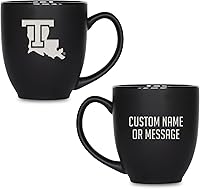 Vista 79 de Rico Industries NCAA Primary - Taza personalizada de 15 onzas, color negro mate, para bebidas calientes o frías Tigres del Estado de Aplastar