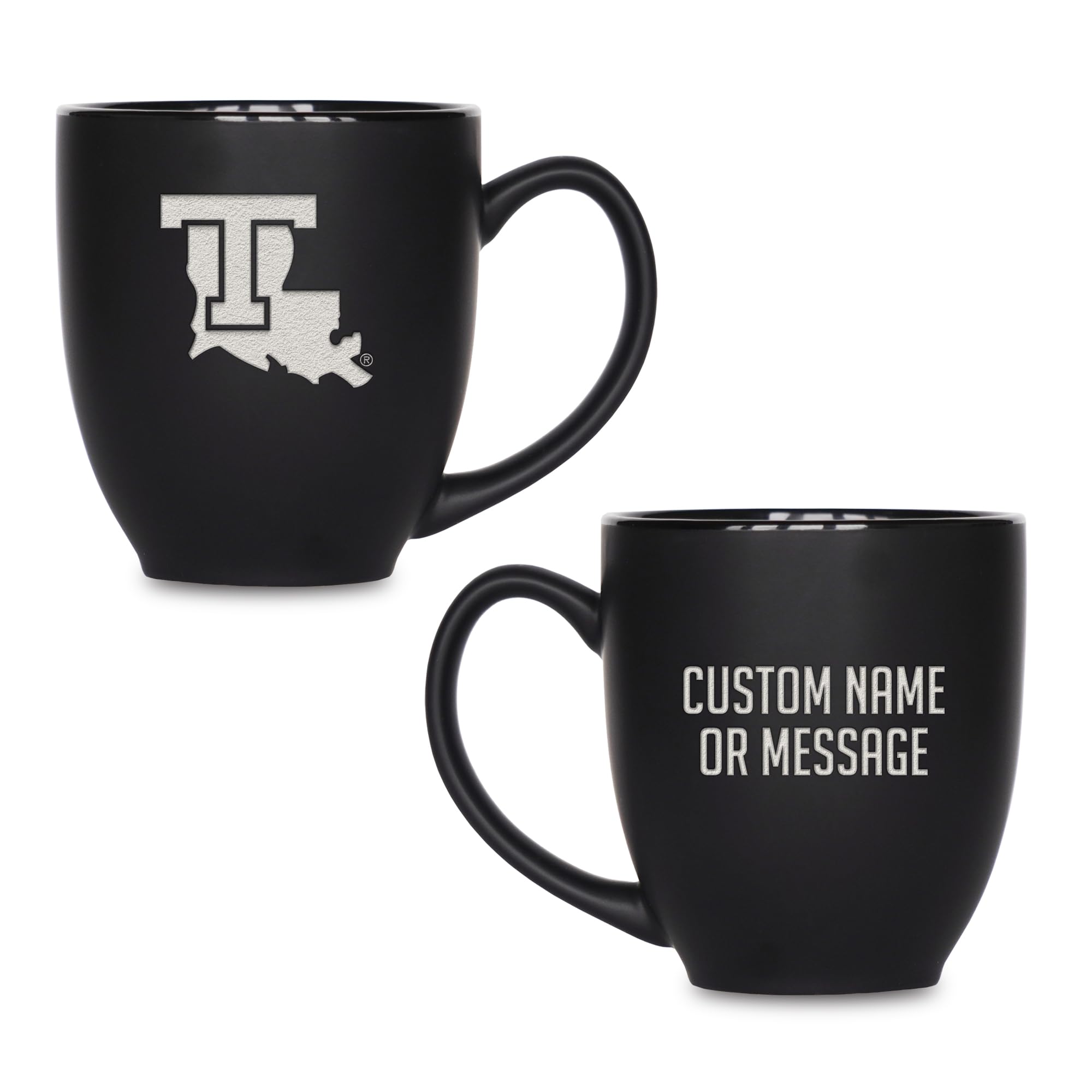 Rico Industries NCAA Primary 15-Oz Personalized Matte Black Bistro Mug - for Hot or Cold Drinks