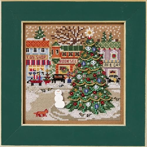 Mill Hill Holiday Square Christmas Village 2025 Buttons & Beads Winter Series Counted Cross Stitch Kit MH142535