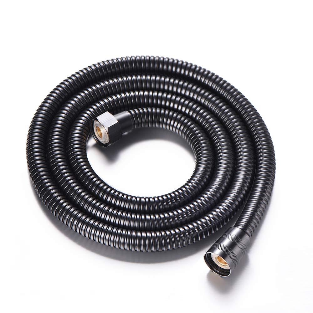 Lkfjnhepf Black 1.5M Shower Hose 1.2M .5M Black Stainless Steel Shower Hose Handheld Head Fittings Pipes Bathroom Accessories Flexible Plumbing Pipe(Black 1.5M)