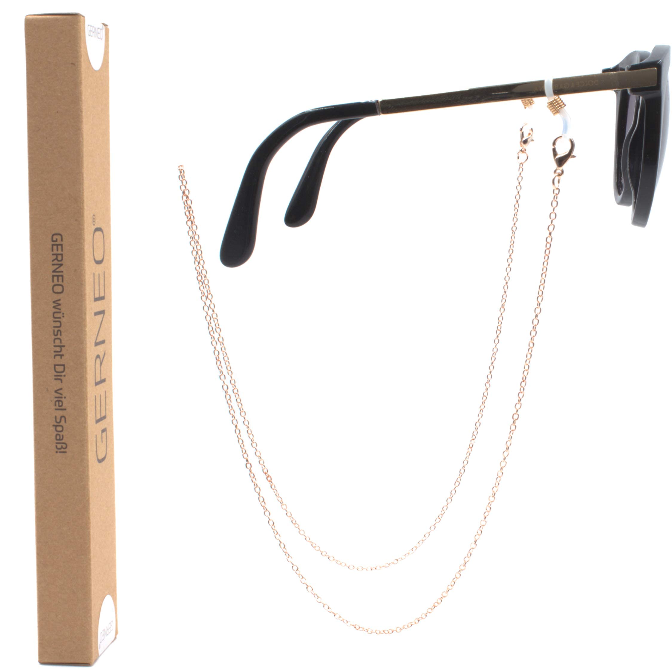 GERNEO Nizza - cadena para gafas resistente a la corrosión - chapada en oro o plata - correa y cadena para gafas de sol y de lectura