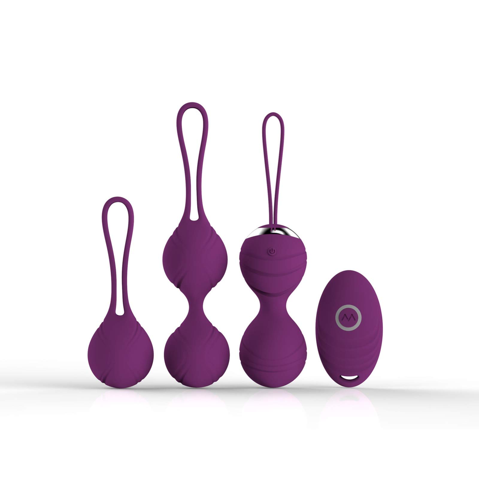 -Sëxúaleş Ṃastuṛbadoṛ Vịbrådoṛ Bolas Chinas de Ŝiliçona, Mãśtừrvầdör de Músculos, para Entrenamiento de Los Músculos Pélvicos Y Control de la Vejiga, Impermeable, Carga Usb, Juĝ