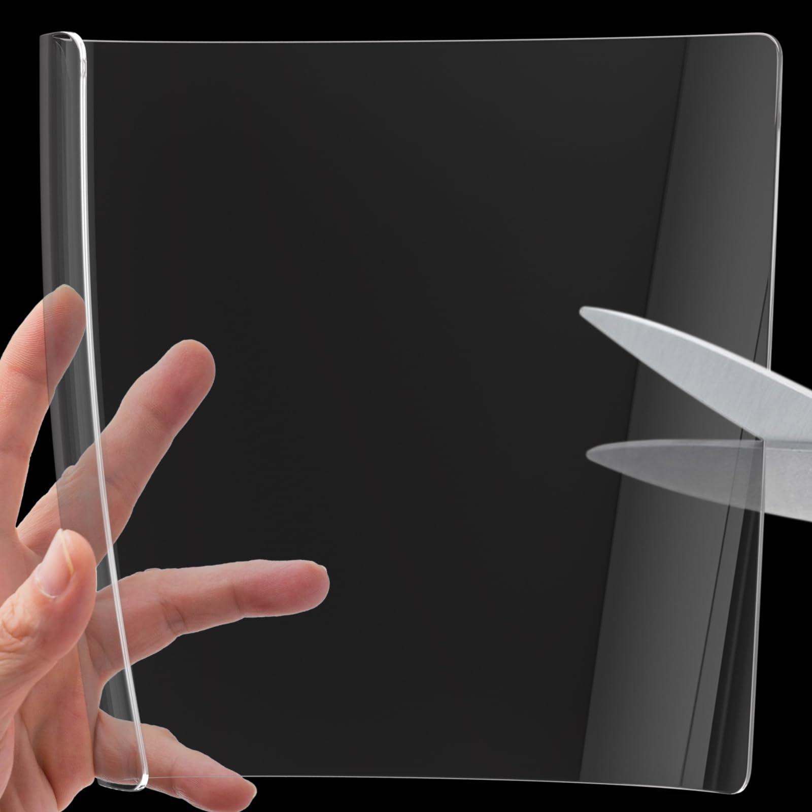 8 Pcs Cuttable Cabinet Door Bumpers Nano Clear Sound Dampening Buffer Cushion Pads Without Mark Left, Soft Self Adhesive Rubber Furniture Pads(5.8 x 6.3 x 0.08 Inches)