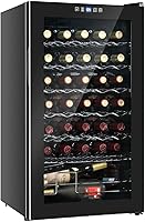 Vista 9 de Bonnlo Nevera para 16 Botellas de Vino, Refrigerador Independiente con Compresor, Enfriador de Bebidas con Control de Temperatura Digital y Puerta